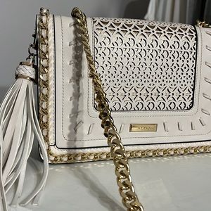 Aldo tan and gold crossbody bag